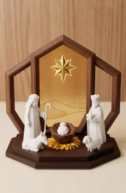 Catholic Nativity scene 3D-printed