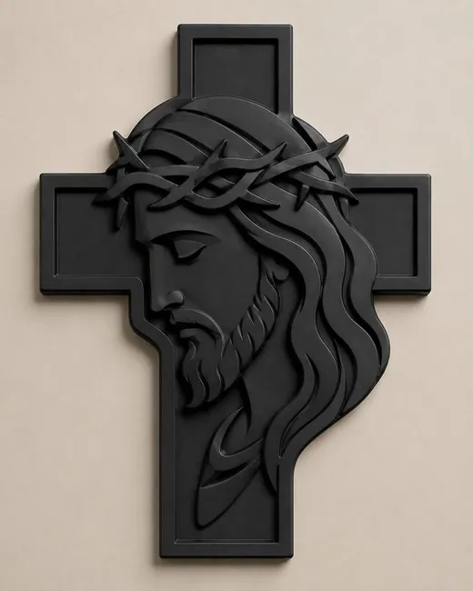 Face of Christ on the cross 3D-printed
