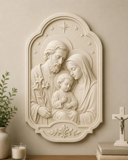 Holy Family plaque 3D-printed